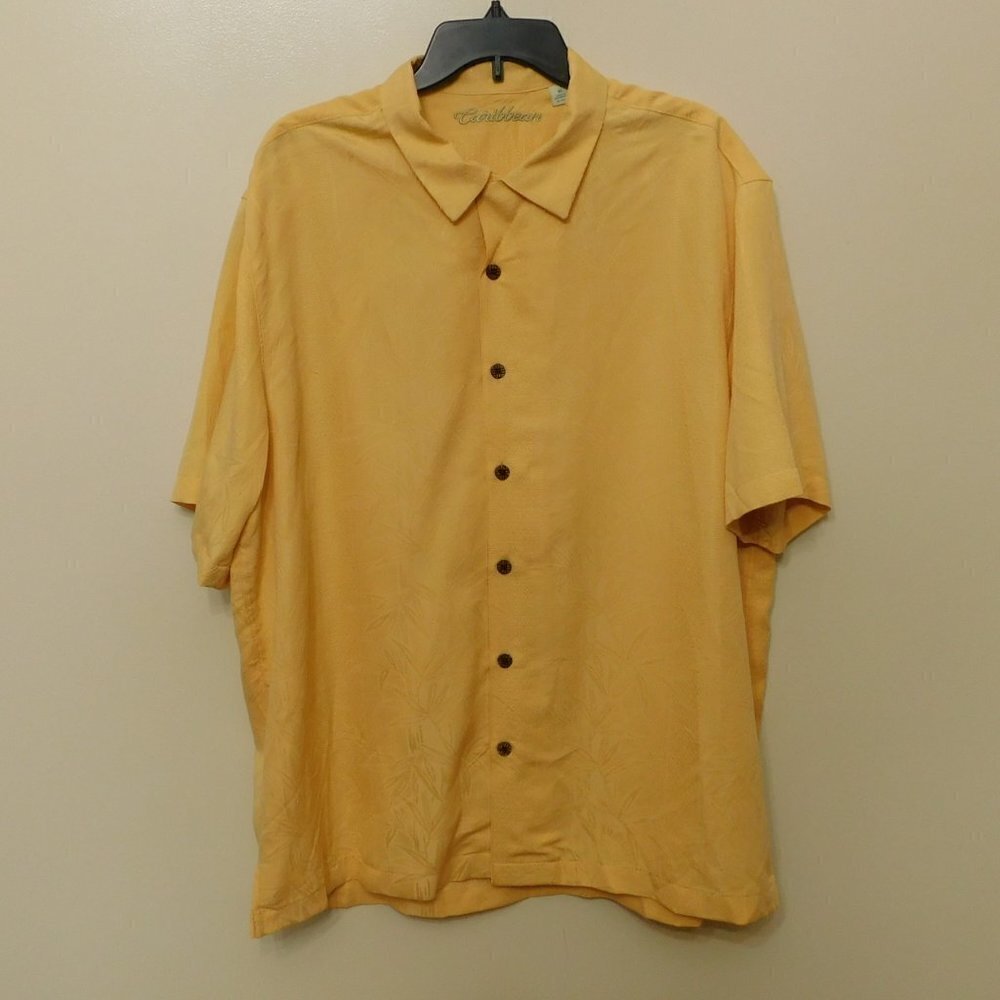 Caribbean Yellow Palm Tree Tropical Shirt - XL